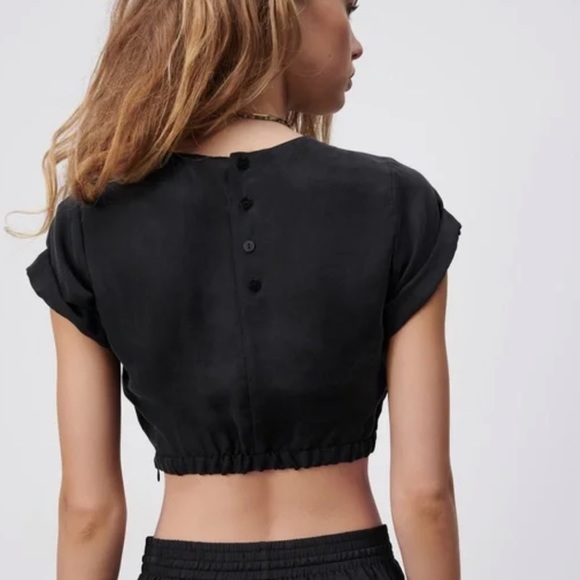 Zara- Flowy Cropped Top / black / S - Picture 6 of 8